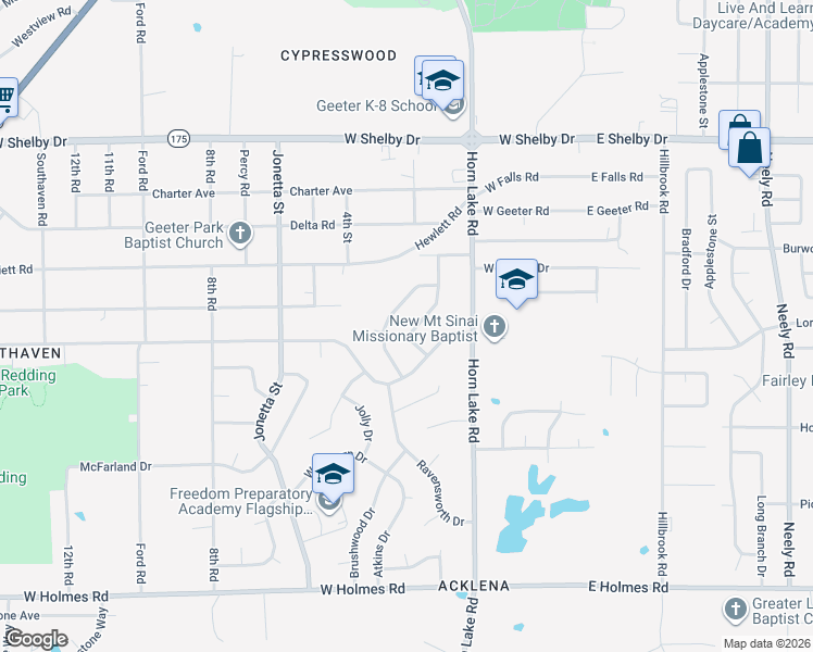 map of restaurants, bars, coffee shops, grocery stores, and more near 4914 Peace Street in Memphis