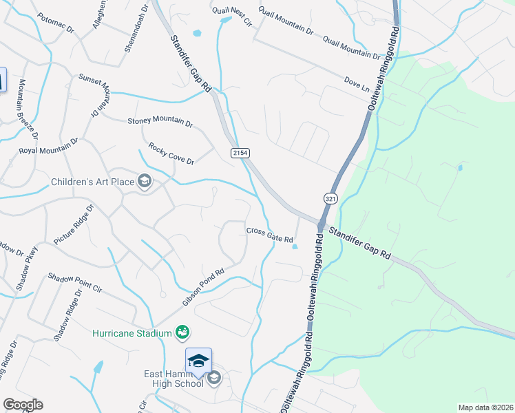 map of restaurants, bars, coffee shops, grocery stores, and more near 608 Gibson Pond Road in Chattanooga