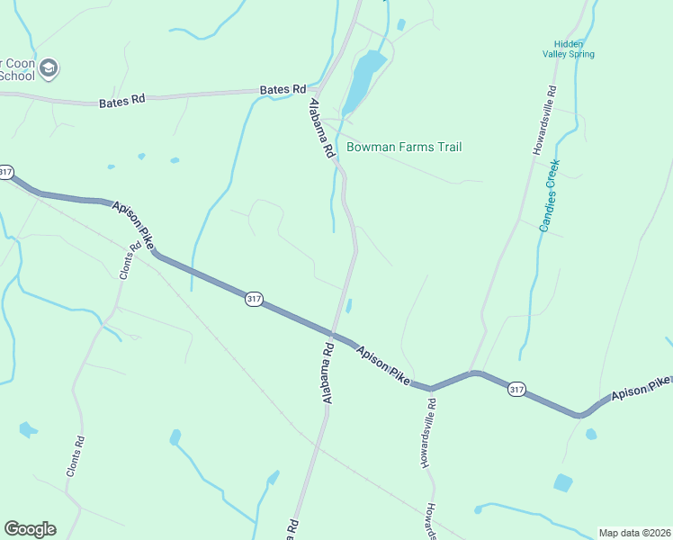 map of restaurants, bars, coffee shops, grocery stores, and more near 4727 Alabama Road in Apison