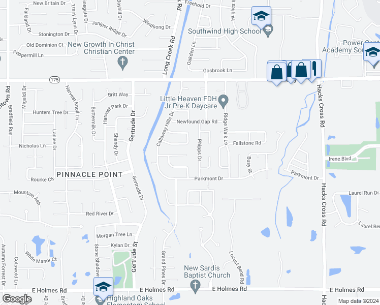 map of restaurants, bars, coffee shops, grocery stores, and more near 7678 Breeze Wood Cove in Memphis