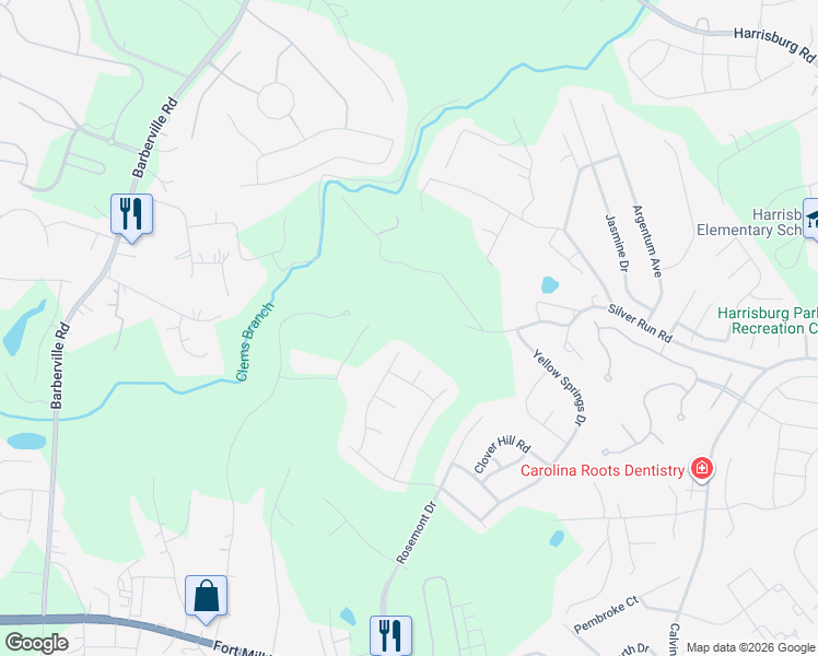 map of restaurants, bars, coffee shops, grocery stores, and more near 10899 Rise Lane in Fort Mill