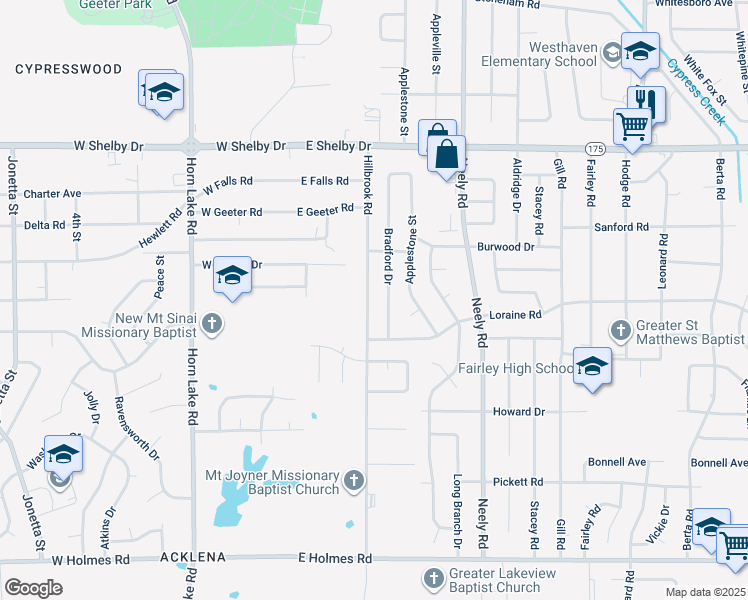 map of restaurants, bars, coffee shops, grocery stores, and more near 4870 Hillbrook Street in Memphis