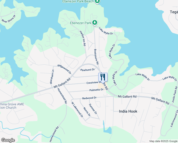 map of restaurants, bars, coffee shops, grocery stores, and more near 4059 Mount Gallant Road in Rock Hill