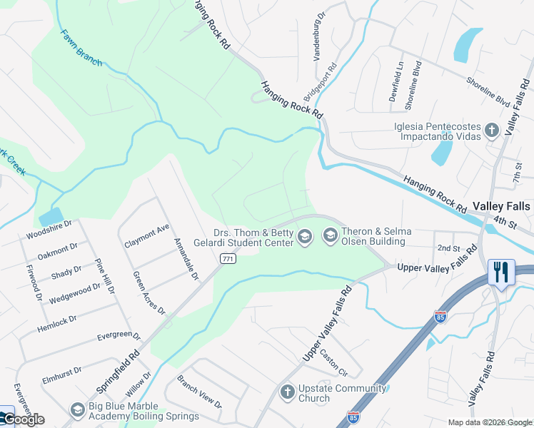 map of restaurants, bars, coffee shops, grocery stores, and more near in Valley Falls