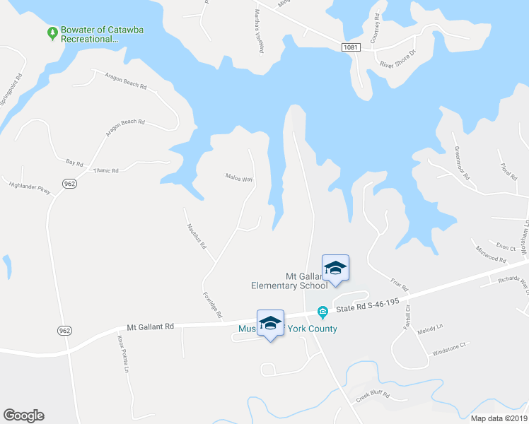 map of restaurants, bars, coffee shops, grocery stores, and more near 1500 Olympus Road in Rock Hill