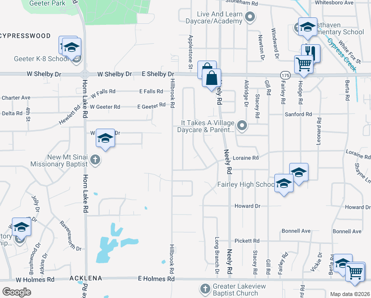 map of restaurants, bars, coffee shops, grocery stores, and more near 4851 Bradford Drive in Memphis
