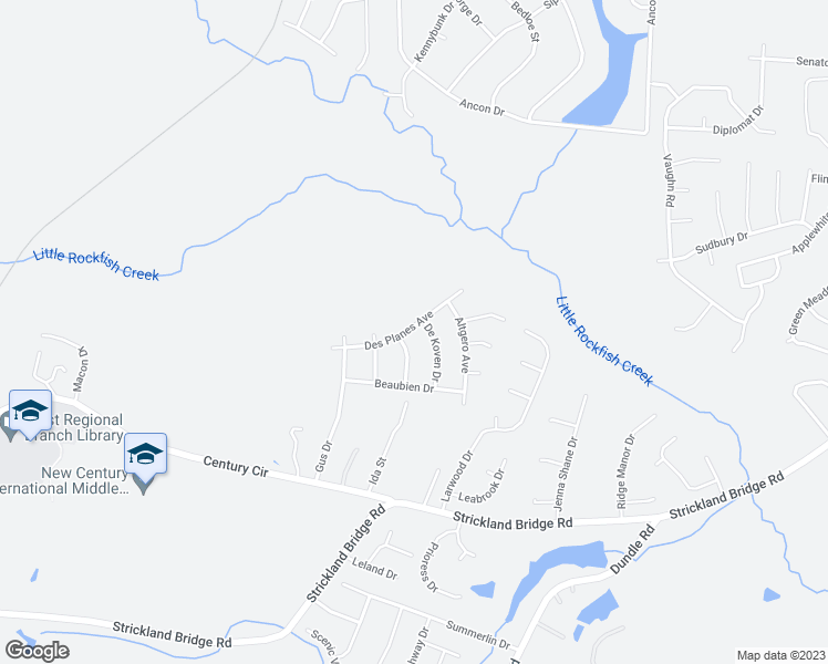 map of restaurants, bars, coffee shops, grocery stores, and more near 4039 Des Planes Avenue in Fayetteville