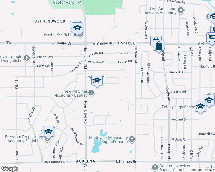 map of restaurants, bars, coffee shops, grocery stores, and more near 12 East Paxton Lane in Memphis