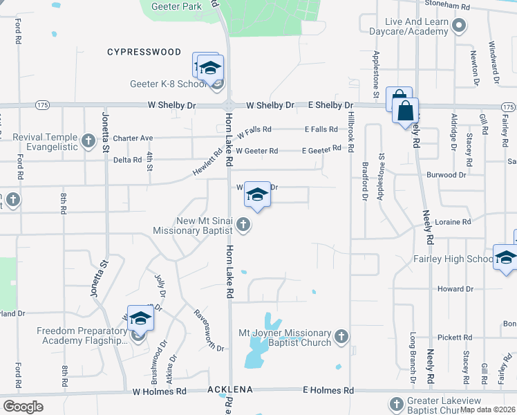 map of restaurants, bars, coffee shops, grocery stores, and more near 58 West Paxton Lane in Memphis