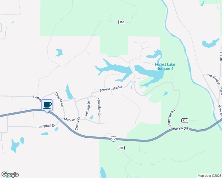 map of restaurants, bars, coffee shops, grocery stores, and more near 3013 Forrest Lake Road in Forrest City