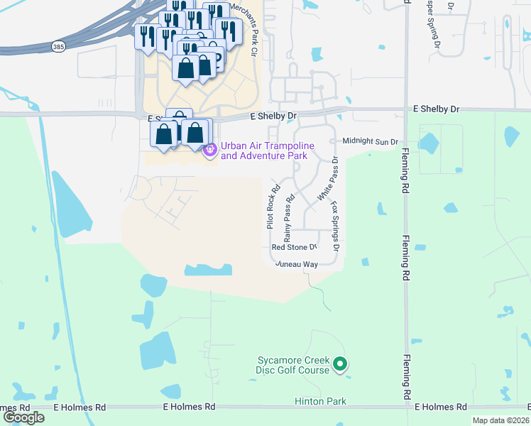 map of restaurants, bars, coffee shops, grocery stores, and more near 10406 Pilot Rock Road in Collierville