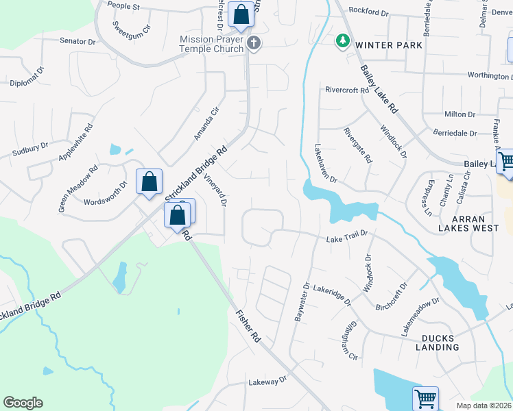map of restaurants, bars, coffee shops, grocery stores, and more near 6345 Lake Trail Drive in Fayetteville
