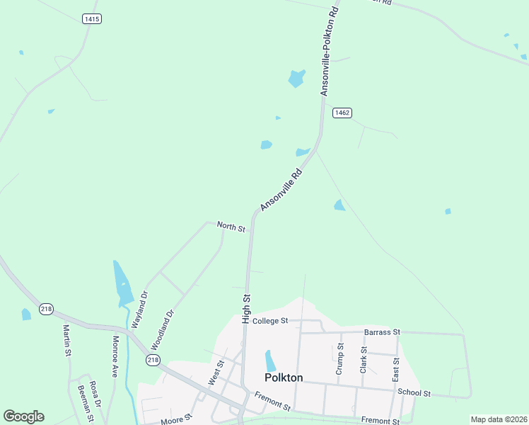 map of restaurants, bars, coffee shops, grocery stores, and more near 606 High Street in Polkton