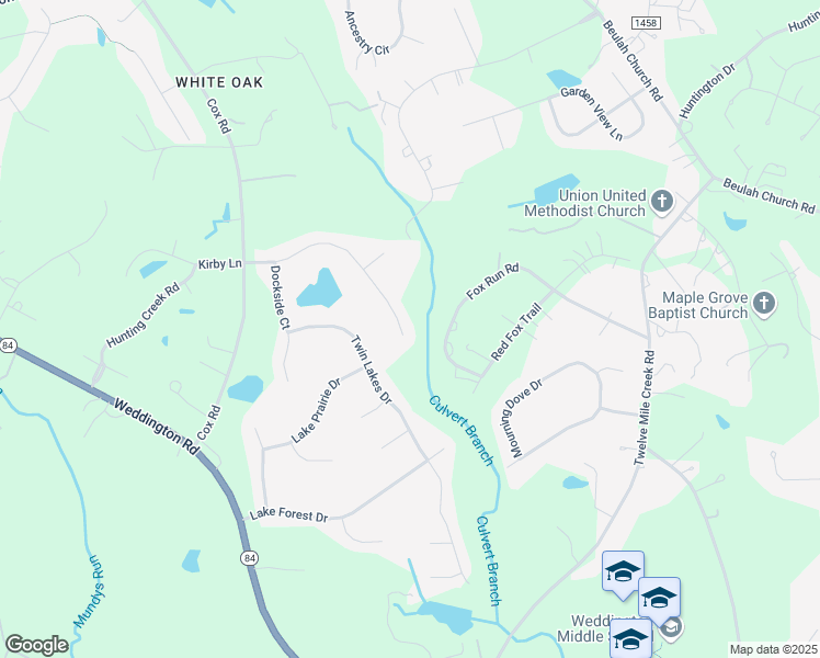 map of restaurants, bars, coffee shops, grocery stores, and more near 2063 Weddington Lake Drive in Matthews