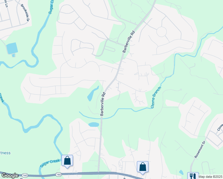map of restaurants, bars, coffee shops, grocery stores, and more near 1973 Barberville Road in Indian Land
