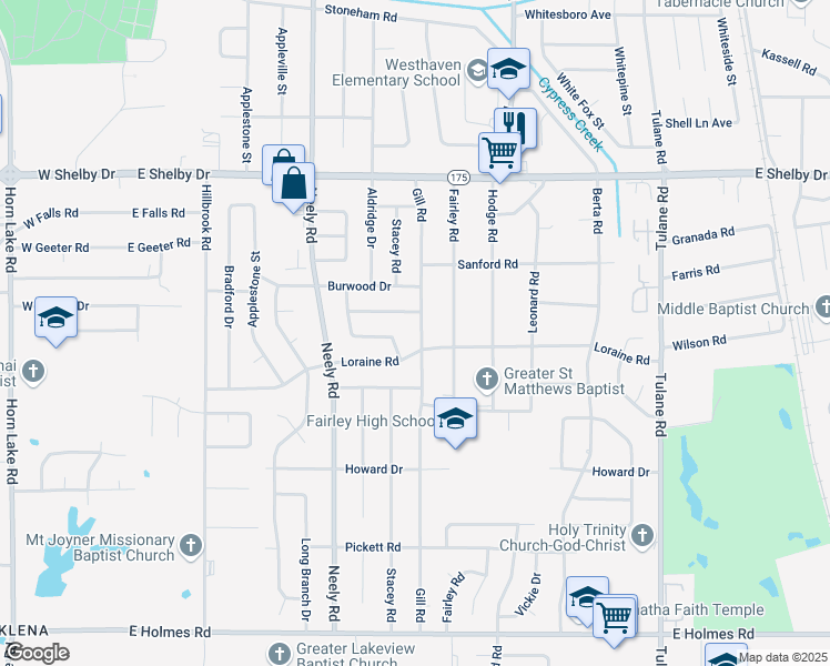 map of restaurants, bars, coffee shops, grocery stores, and more near 4853 Gill Road in Memphis