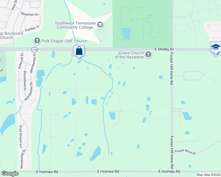 map of restaurants, bars, coffee shops, grocery stores, and more near 8828 Old Creek Road in Memphis