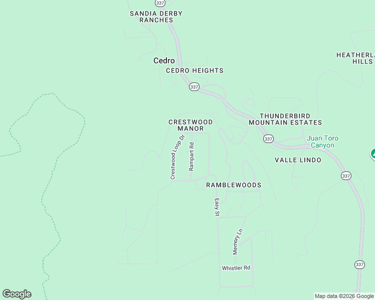 map of restaurants, bars, coffee shops, grocery stores, and more near 19 Crestwood Loop Drive in Tijeras