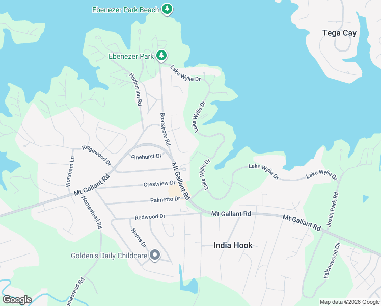 map of restaurants, bars, coffee shops, grocery stores, and more near 705 Painted Lady Court in Rock Hill