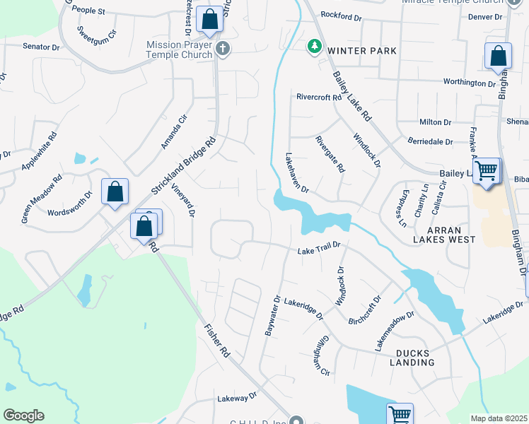 map of restaurants, bars, coffee shops, grocery stores, and more near 2078 Lothbury Drive in Fayetteville