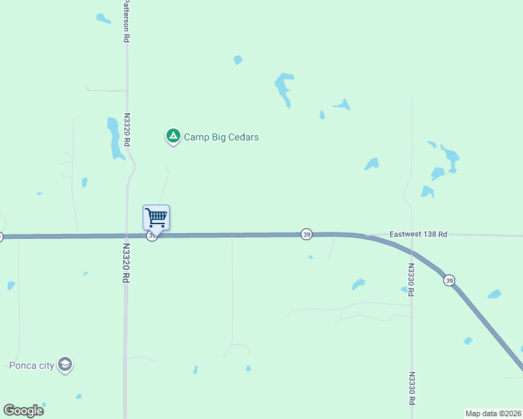 map of restaurants, bars, coffee shops, grocery stores, and more near 32486 Oklahoma 39 in Wanette