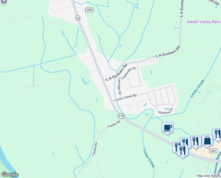 map of restaurants, bars, coffee shops, grocery stores, and more near 1653 Cedar Creek Road in Fayetteville