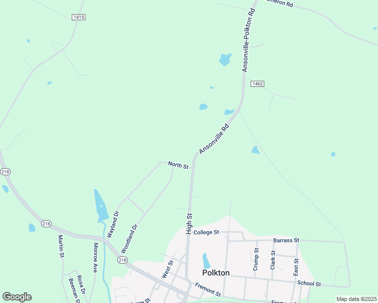 map of restaurants, bars, coffee shops, grocery stores, and more near 603 High Street in Polkton
