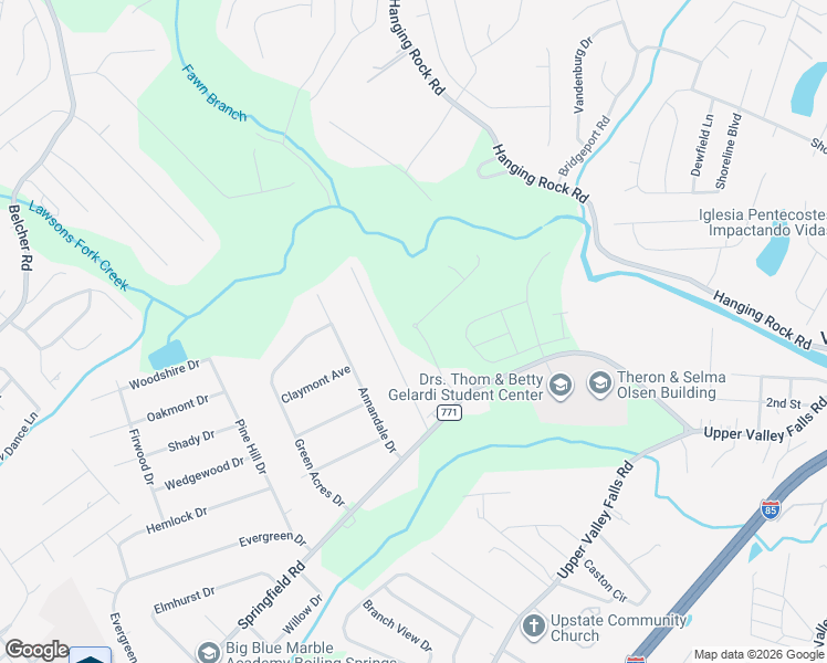 map of restaurants, bars, coffee shops, grocery stores, and more near 20 Wedgefield Drive in Boiling Springs