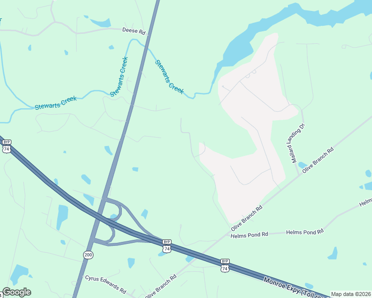 map of restaurants, bars, coffee shops, grocery stores, and more near 2203 Candlewood Drive in Monroe