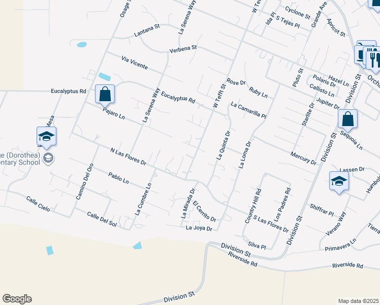 map of restaurants, bars, coffee shops, grocery stores, and more near 1458 West Tefft Street in Nipomo
