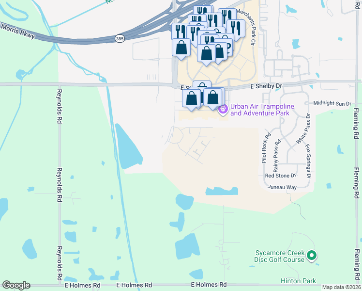 map of restaurants, bars, coffee shops, grocery stores, and more near 10263 East Shelby Drive in Collierville
