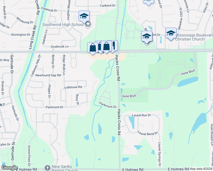 map of restaurants, bars, coffee shops, grocery stores, and more near 4855 Saddlehorn Cove in Memphis