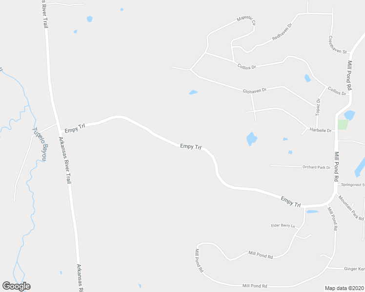 map of restaurants, bars, coffee shops, grocery stores, and more near Empy Trail in Conway