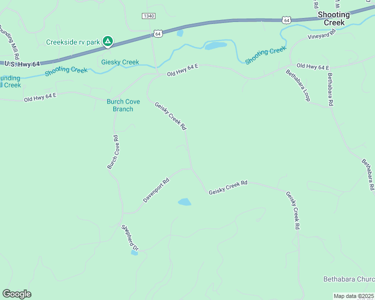 map of restaurants, bars, coffee shops, grocery stores, and more near 1 Neal Davenport Drive in Hayesville