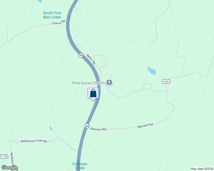 map of restaurants, bars, coffee shops, grocery stores, and more near 83 Swaims Road in Hayesville