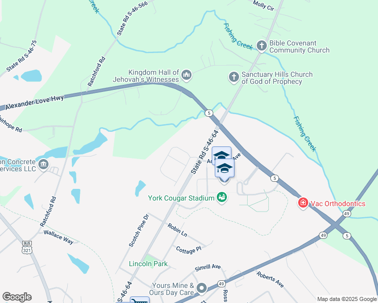 map of restaurants, bars, coffee shops, grocery stores, and more near in York