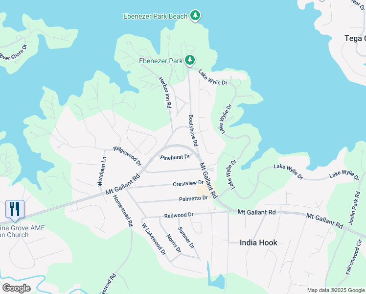 map of restaurants, bars, coffee shops, grocery stores, and more near 4059 Mount Gallant Road in Rock Hill