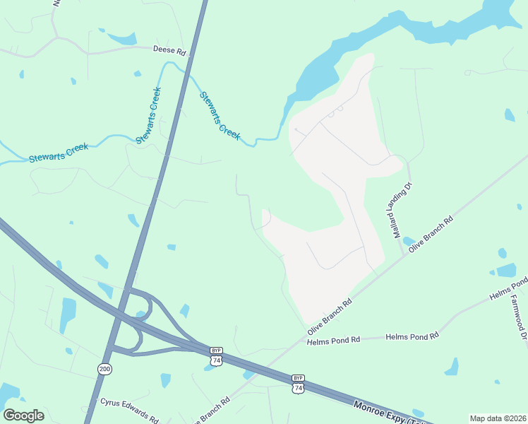map of restaurants, bars, coffee shops, grocery stores, and more near 2811 Iveywood Drive in Monroe