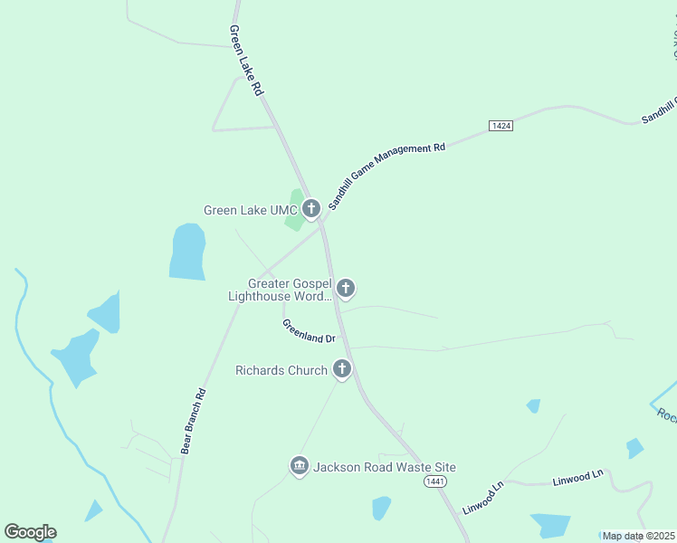 map of restaurants, bars, coffee shops, grocery stores, and more near 566 Green Lake Road in Rockingham