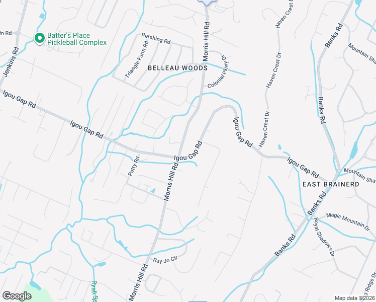 map of restaurants, bars, coffee shops, grocery stores, and more near 8706 Igou Gap Road in Chattanooga
