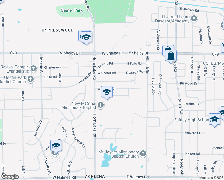 map of restaurants, bars, coffee shops, grocery stores, and more near 58 West Paxton Lane in Memphis