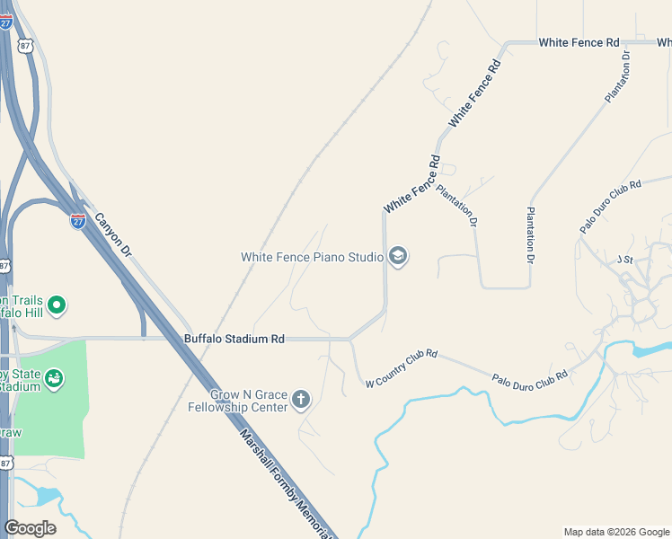 map of restaurants, bars, coffee shops, grocery stores, and more near 5910 White Fence Road in Canyon