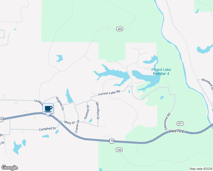 map of restaurants, bars, coffee shops, grocery stores, and more near 3013-3099 Forrest Lake Road in Forrest City