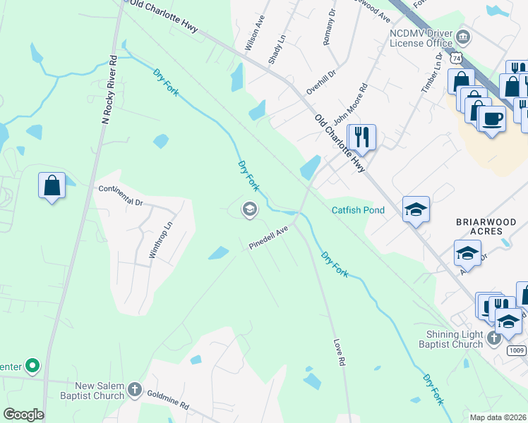 map of restaurants, bars, coffee shops, grocery stores, and more near 1836-1842 Winfield Drive in Monroe
