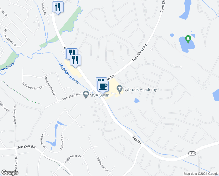 map of restaurants, bars, coffee shops, grocery stores, and more near Sherman Place in Waxhaw