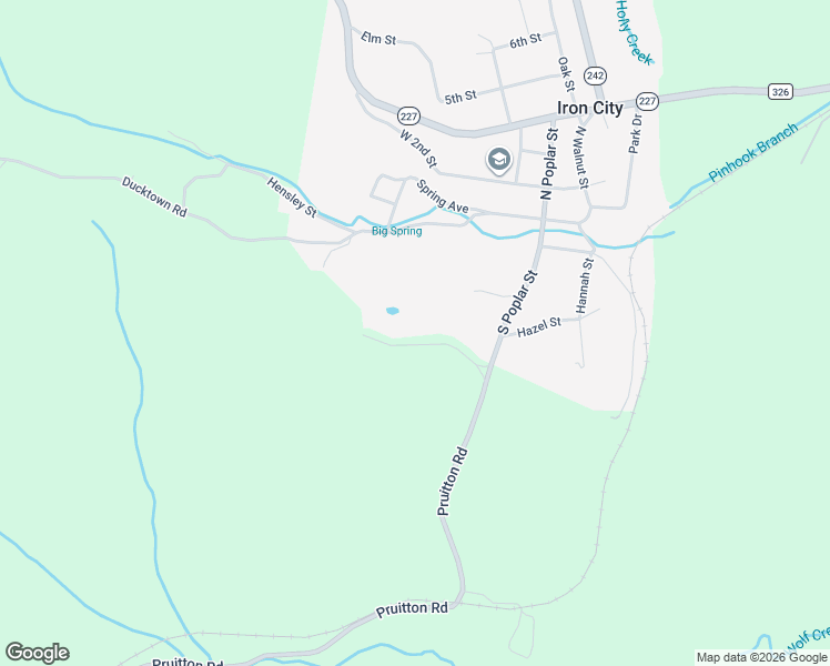 map of restaurants, bars, coffee shops, grocery stores, and more near 148 South Roberson Road in Iron City