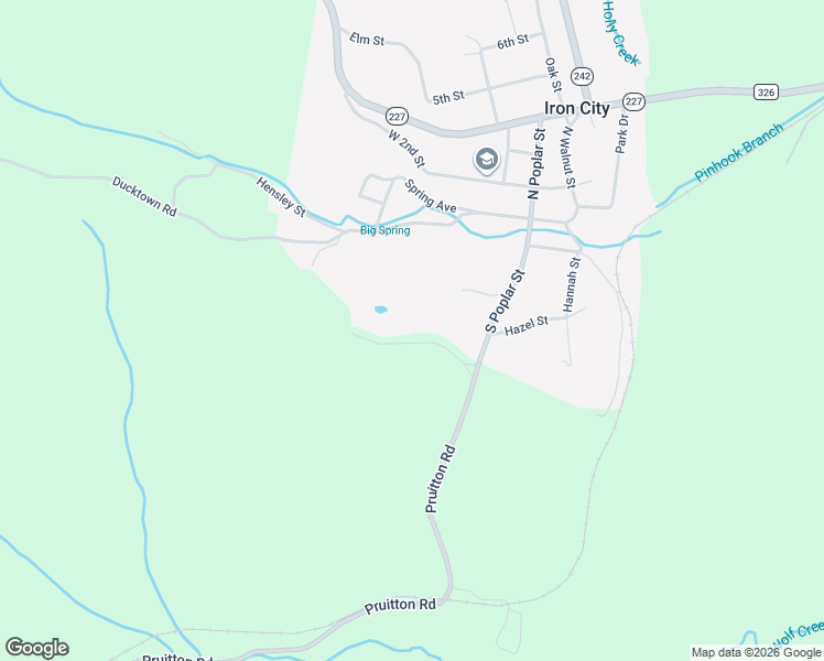 map of restaurants, bars, coffee shops, grocery stores, and more near 148 South Roberson Road in Iron City