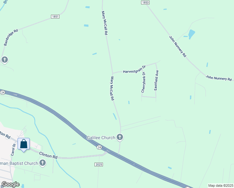 map of restaurants, bars, coffee shops, grocery stores, and more near 440 Mary McCall Road in Stedman