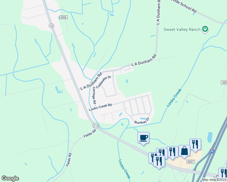 map of restaurants, bars, coffee shops, grocery stores, and more near 1136 Pasture Lane in Fayetteville