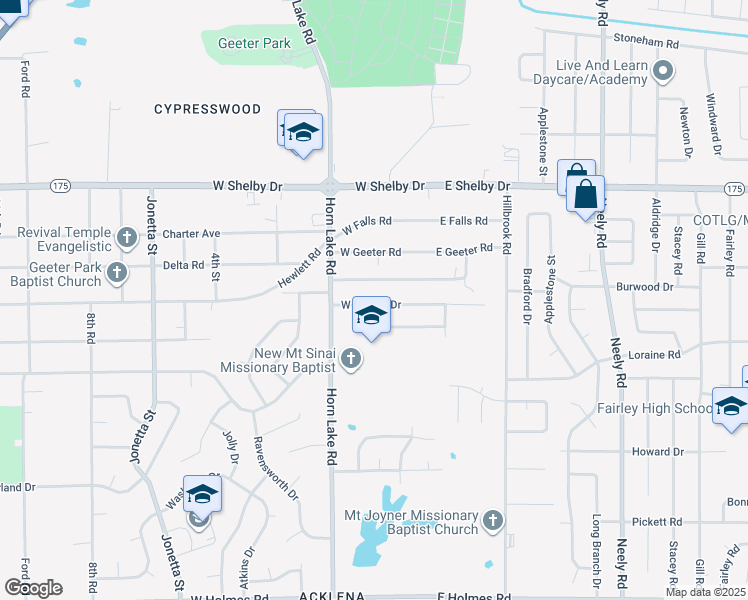 map of restaurants, bars, coffee shops, grocery stores, and more near 70 West Byfield Drive in Memphis